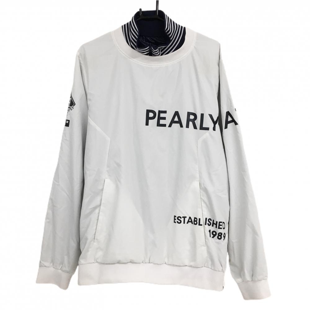 パーリーゲイツ ツインスニード 白×黒 ビッグロゴ 地模様 蓄熱裏地 ブルゾン  メンズ 7(2XL) ゴルフウェア 大きいサイズ PEARLY GATES