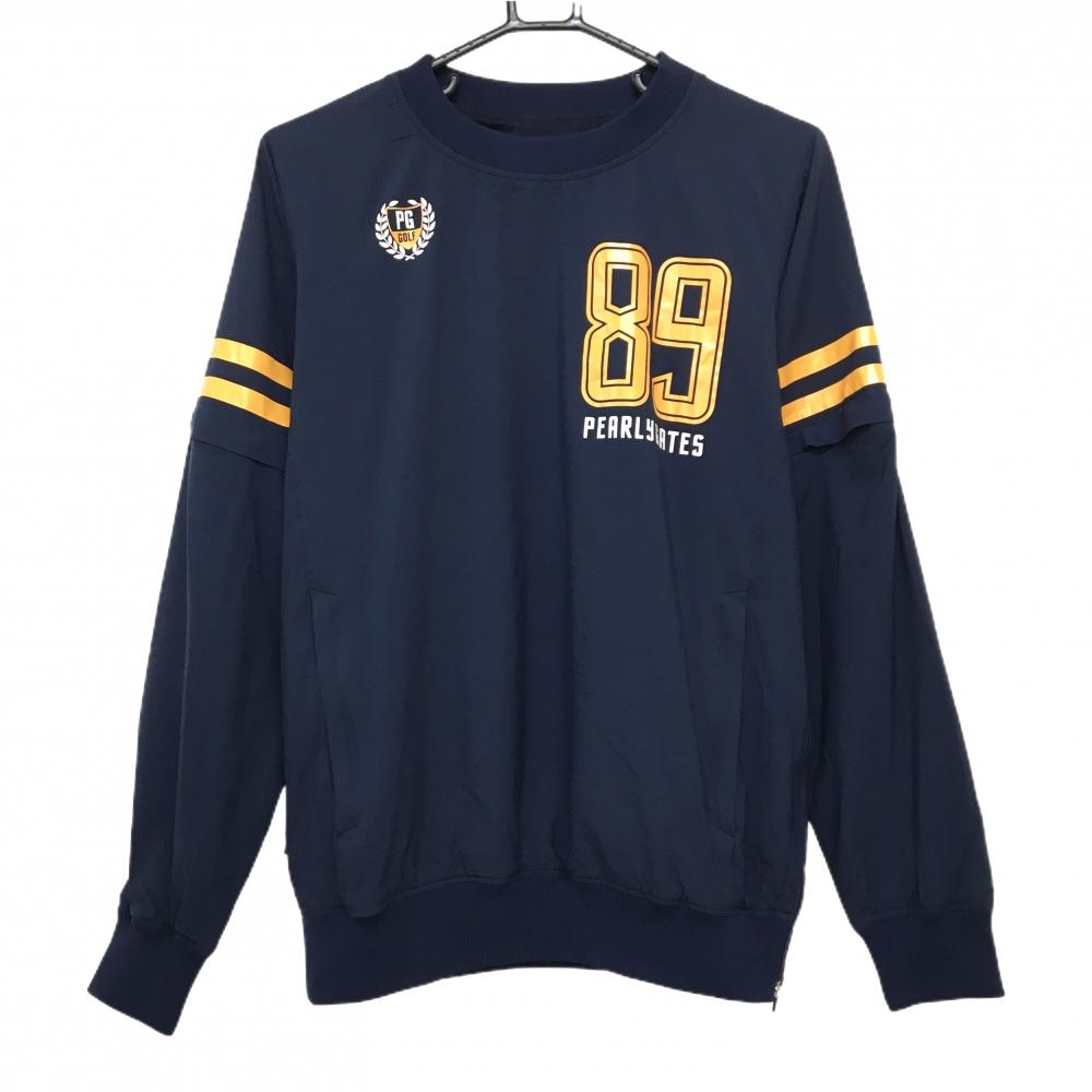 【美品】パーリーゲイツ 2WAYスニード ネイビー×オレンジ 袖ライン 袖着脱可 裏地メッシュ   メンズ 3(S) ゴルフウェア PEARLY GATES