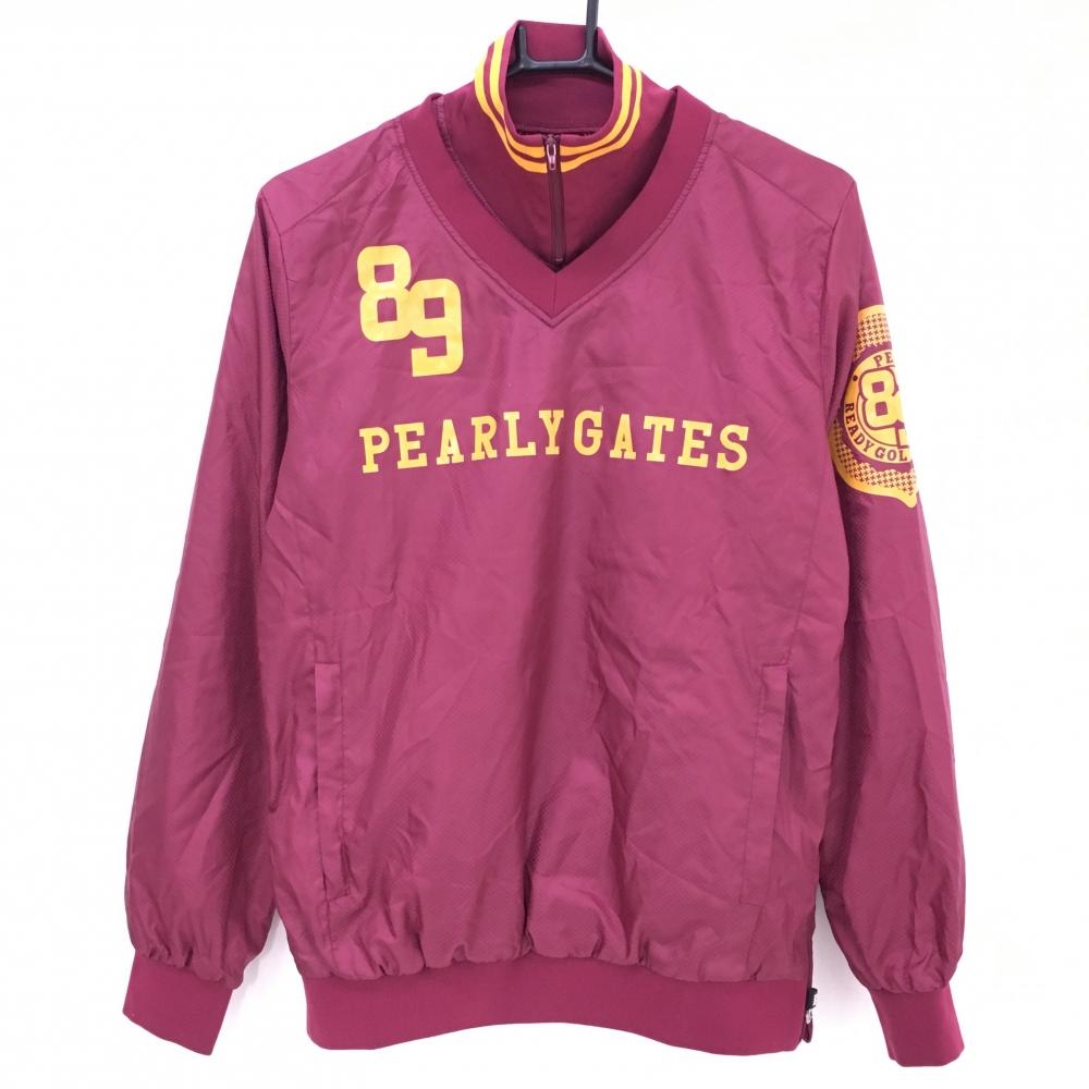 パーリーゲイツ ツインスニード ボルドー×オレンジ 地模様 蓄熱裏地 ブルゾン メンズ 3(S) ゴルフウェア PEARLY GATES