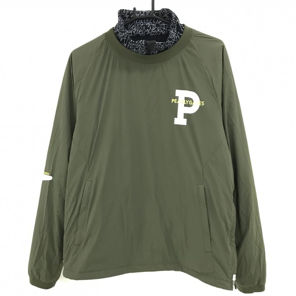 【美品】パーリーゲイツ ナイロンツインスニード カーキ×ネイビー×白 裏微起毛 ブルゾン  メンズ 5(L) ゴルフウェア 2025年モデル PEARLY GATES