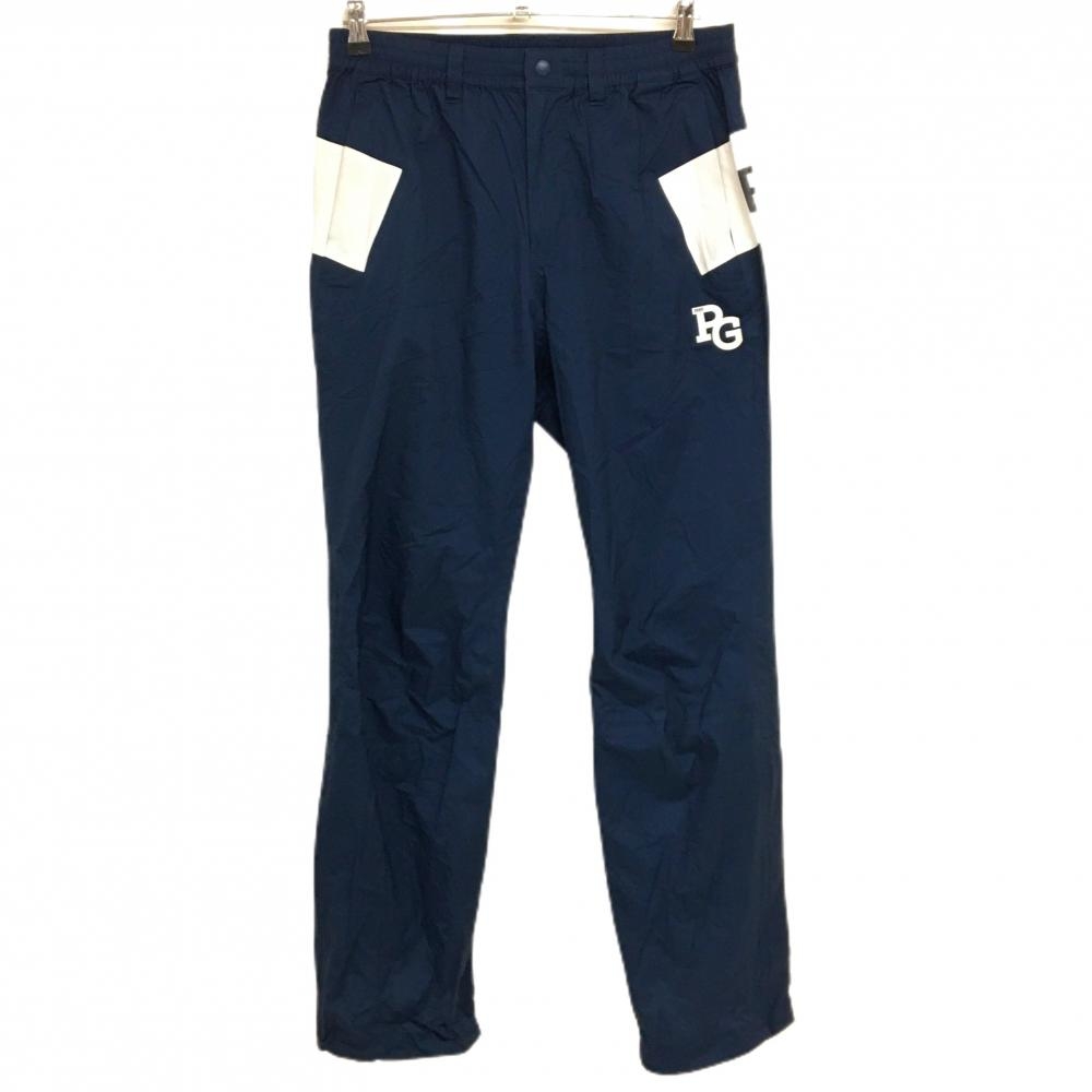 パーリーゲイツ レインパンツ ネイビー×白 ナイロンパンツ ウエストゴム メンズ 4(M) ゴルフウェア PEARLY GATES