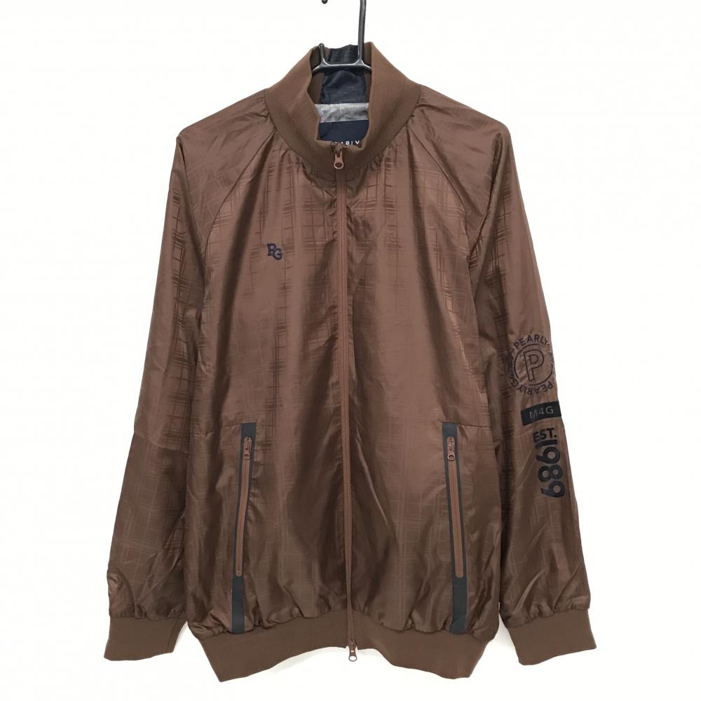 【超美品】パーリーゲイツ ジャケット ブラウン チェック地模様 蓄熱裏地 メンズ 6(XL) ゴルフウェア 2023年モデル PEARLY GATES