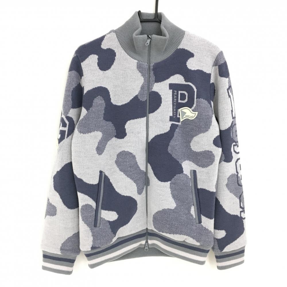 【新品】パーリーゲイツ ニットジャケット 白×ライトグレー系×ネイビーグレー系 メンズ 5(L) ゴルフウェア 2024年モデル PEARLY GATES