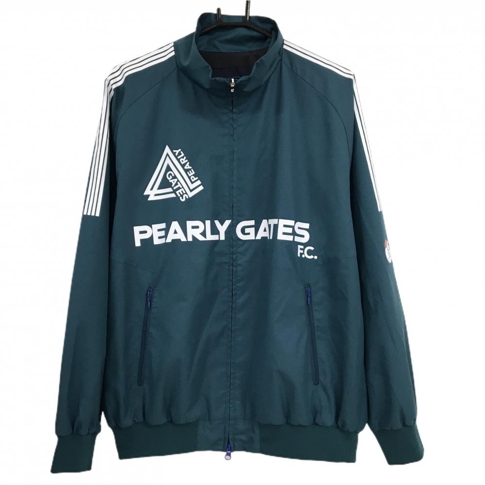 【超美品】パーリーゲイツ ジャケットブルゾン ブルーグリーン×白 ヘリンボーン  メンズ 5(L) ゴルフウェア 2024年モデル PEARLY GATES