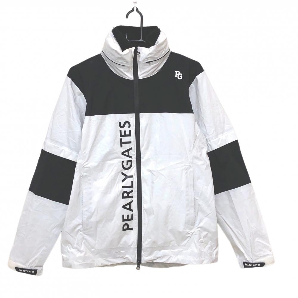 パーリーゲイツ ライナー付4WAYジャケット 白×黒 フリースベストネイビー ナイロン 袖着脱可 メンズ 4(M) ゴルフウェア PEARLY GATES