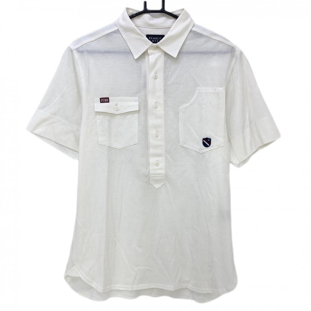【新品】パーリーゲイツ 半袖ポロシャツ 白 コットン100％ 日本製 メンズ 5(L) ゴルフウェア PEARLY GATES