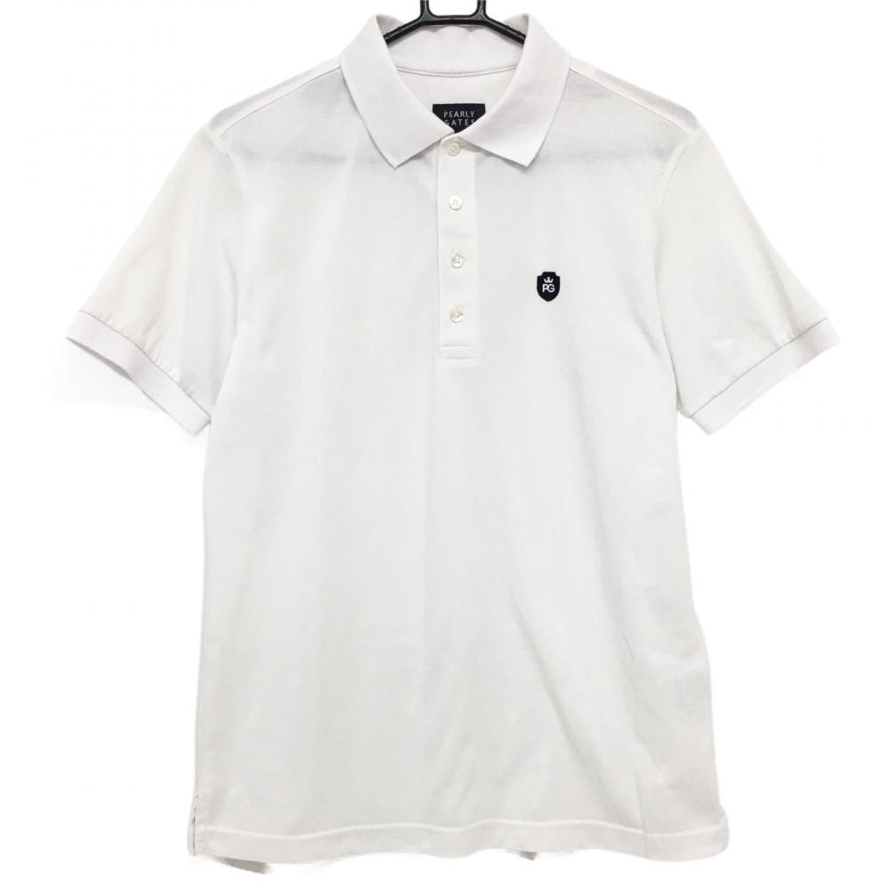 パーリーゲイツ 半袖ポロシャツ 白 シンプル  メンズ 5(L) ゴルフウェア PEARLY GATES