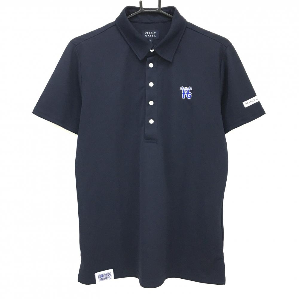 【美品】パーリーゲイツ×ONEPIECE 半袖ポロシャツ ネイビー ワンピース メンズ 4(M) ゴルフウェア 2024年モデル 限定品 PEARLY GATES