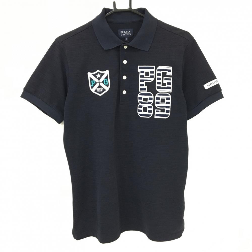 パーリーゲイツ 半袖ポロシャツ ネイビー ロゴボーダー  メンズ 5(L) ゴルフウェア PEARLY GATES