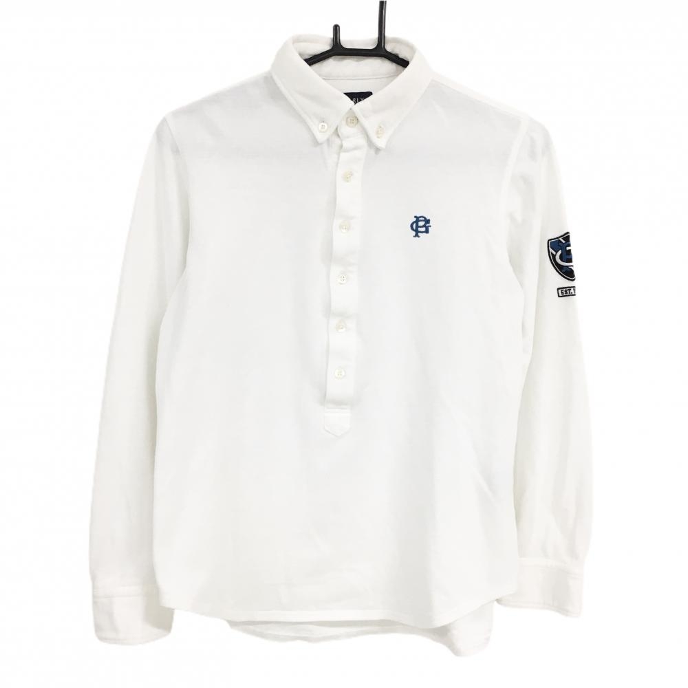 パーリーゲイツ 長袖ポロシャツ 白 ボタンダウン ロゴ刺しゅう メンズ 4(M) ゴルフウェア PEARLY GATES