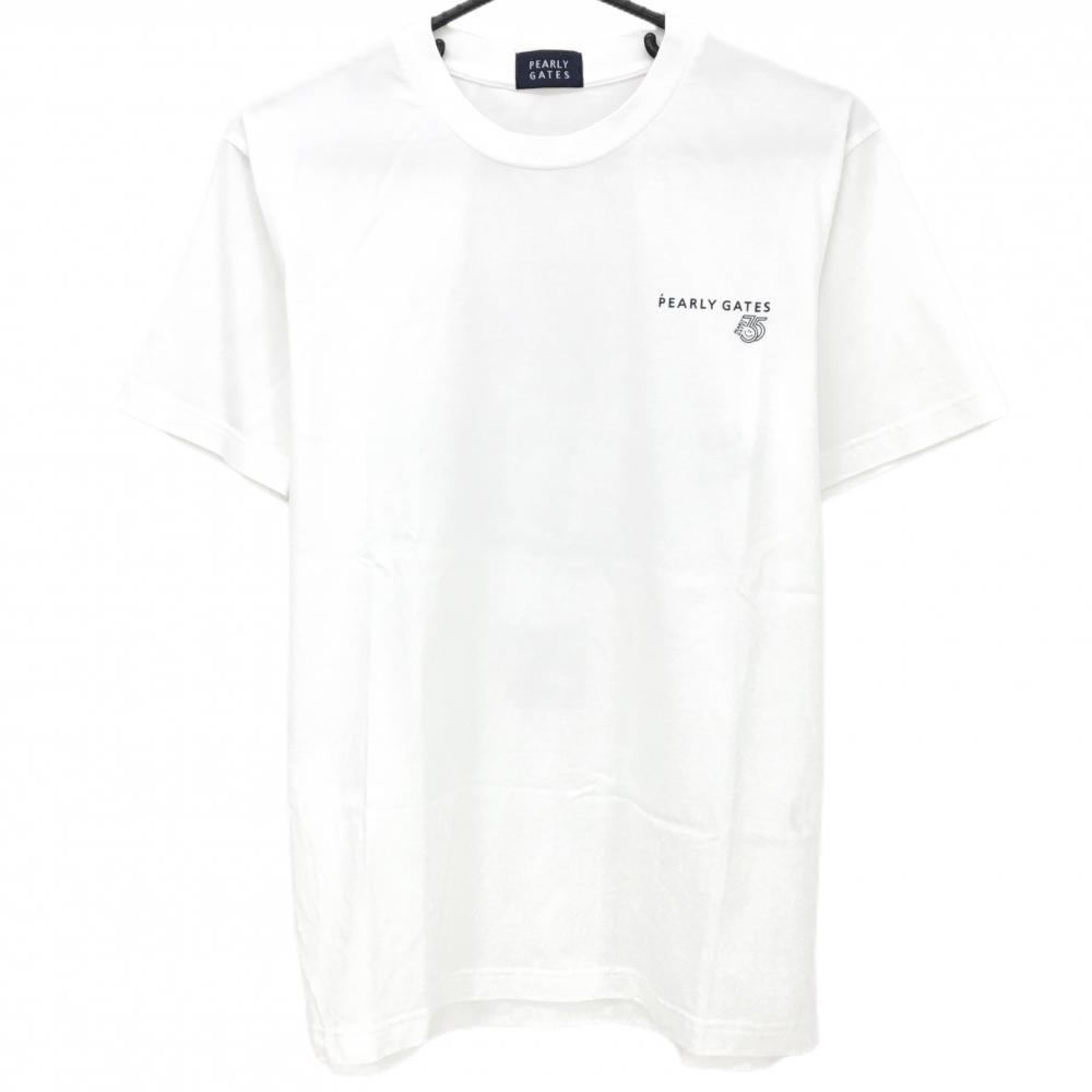 【超美品】パーリーゲイツ Tシャツ 白×ネイビー 35周年 非売品 メンズ F ゴルフウェア PEARLY GATES