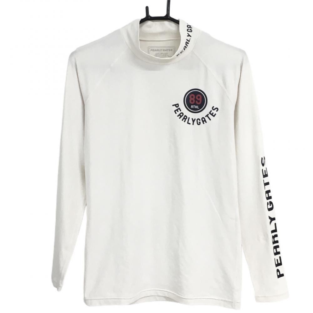 パーリーゲイツ ハイネックインナーシャツ 白×黒 ロゴプリント  メンズ 3(S) ゴルフウェア PEARLY GATES