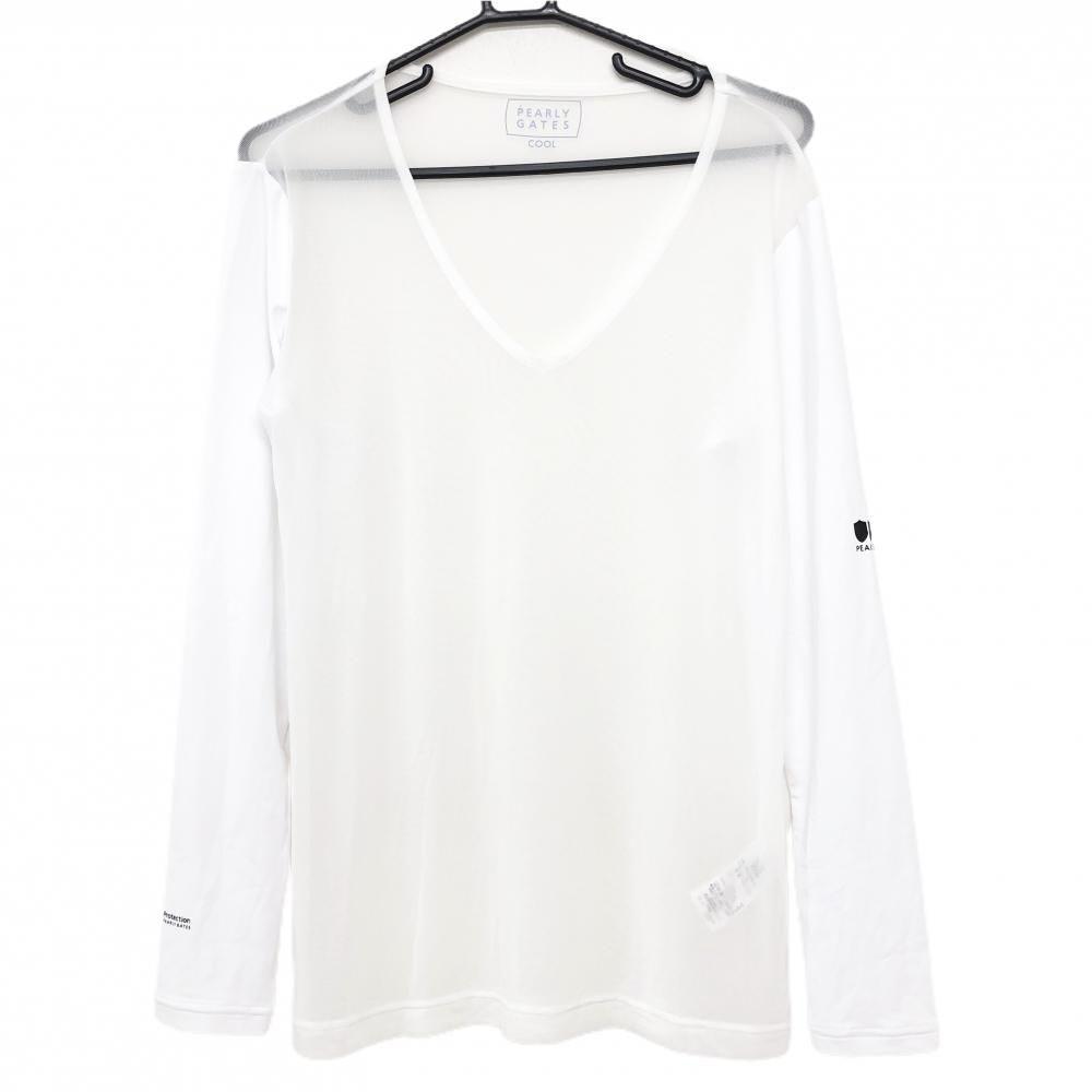 【超美品】パーリーゲイツ インナーシャツ 白 身頃メッシュ COOL Vネック メンズ 5(L) ゴルフウェア 2026年モデル PEARLY GATES