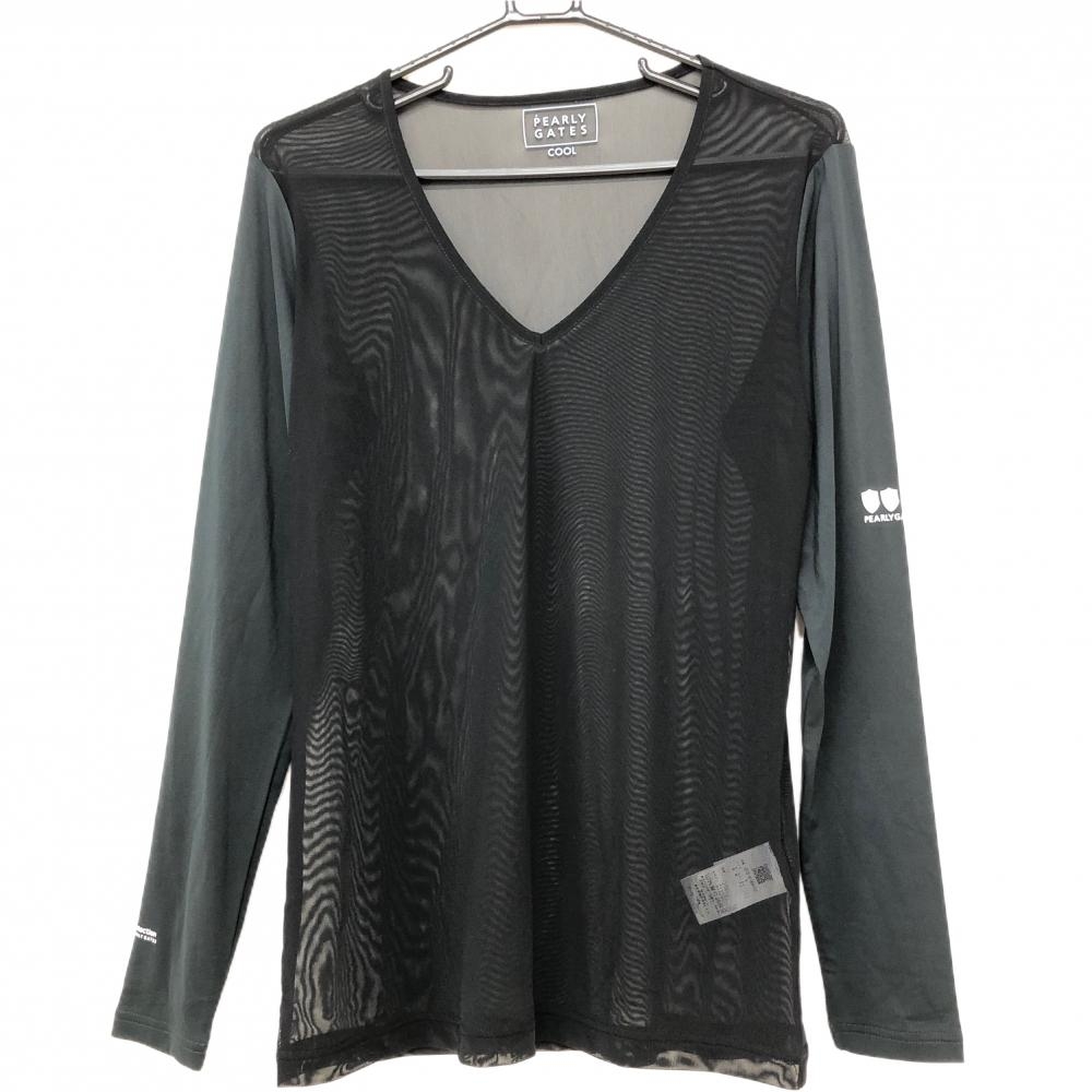 【超美品】パーリーゲイツ インナーシャツ 黒 身頃メッシュ COOL Vネック  メンズ 5(L) ゴルフウェア 2026年モデル PEARLY GATES