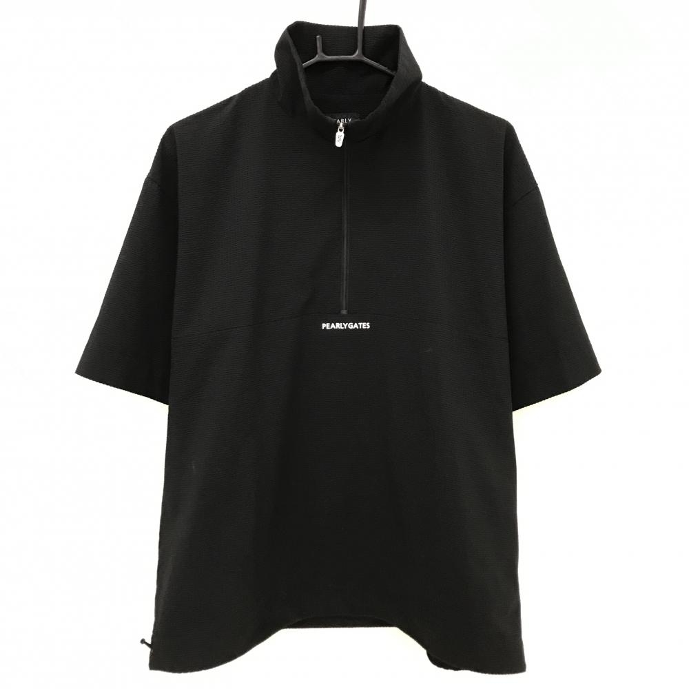 【超美品】パーリーゲイツ 半袖ハイネックシャツ ネイビー ハーフジップ  メンズ 4(M) ゴルフウェア 2025年モデル PEARLY GATES