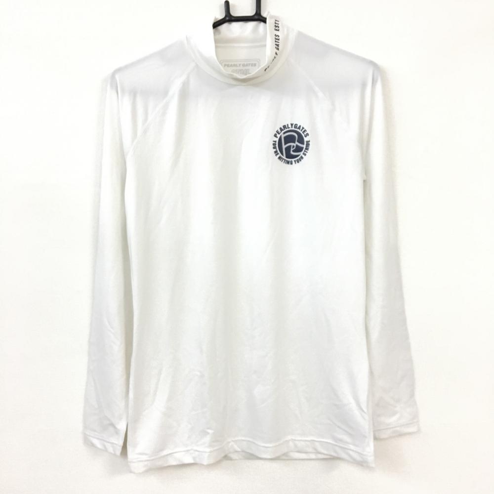 Pearly Gates パーリーゲイツ 長袖ハイネックシャツ 白 ストレッチ ロゴプリント インナーウェア メンズ 4 M ゴルフウェア 中古ゴルフウェア通販サイトreonard レオナード