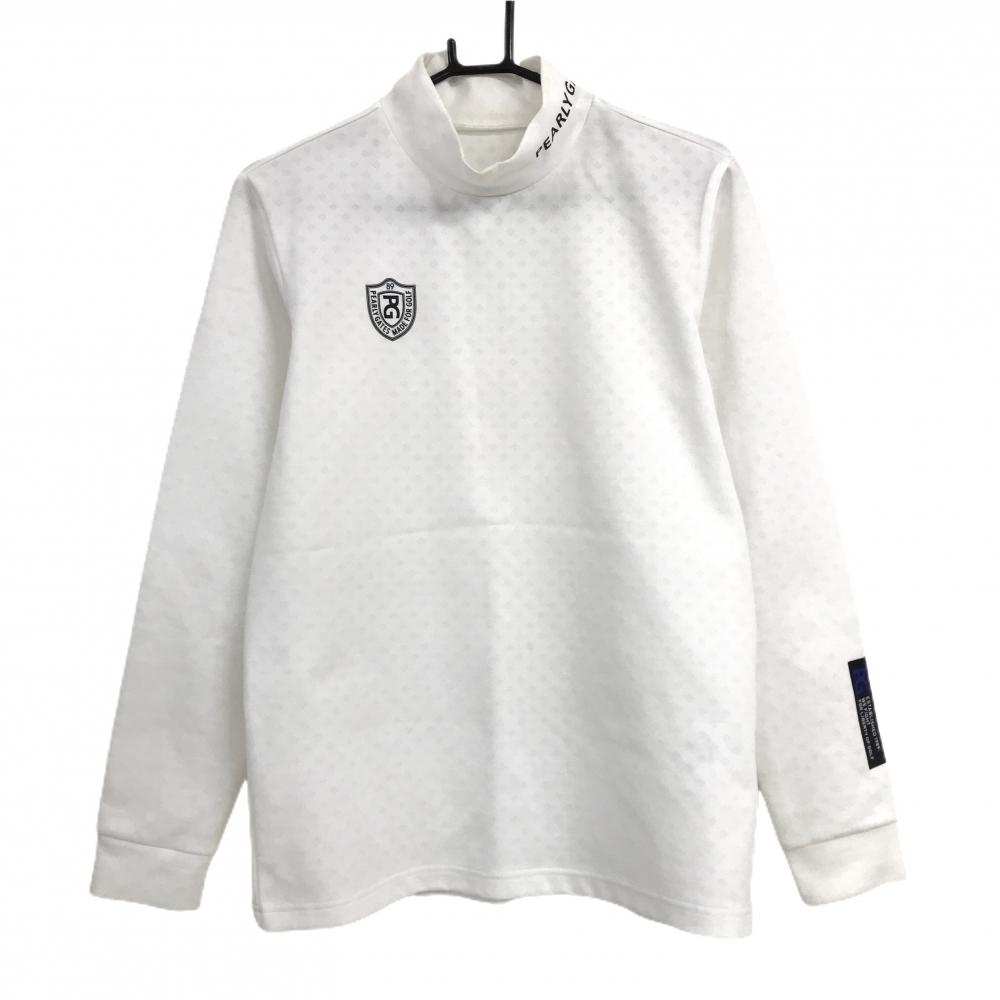 パーリーゲイツ 長袖ハイネックシャツ 白 地模様 ロゴ メンズ 4(M) ゴルフウェア PEARLY GATES