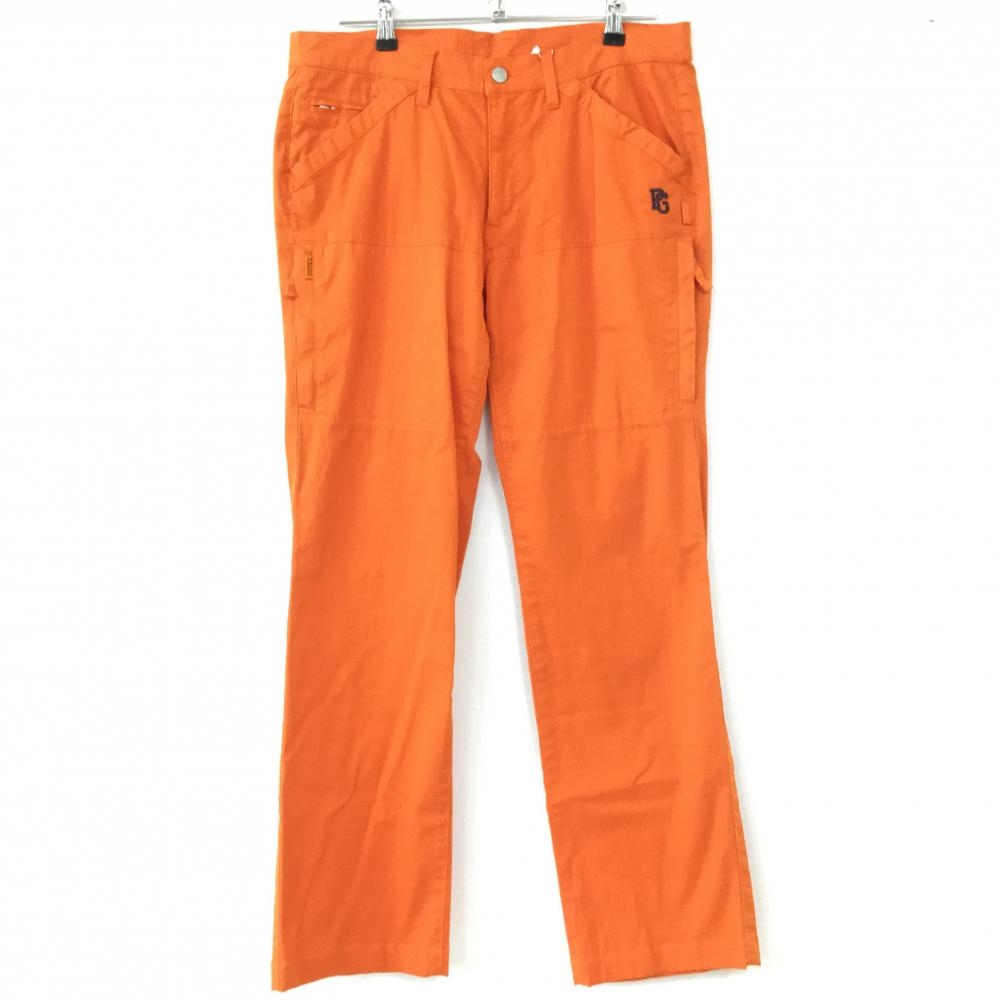 【新品】パーリーゲイツ パンツ オレンジ 複数ポケット シンプル 無地 メンズ 6(XL) ゴルフウェア PEARLY GATES