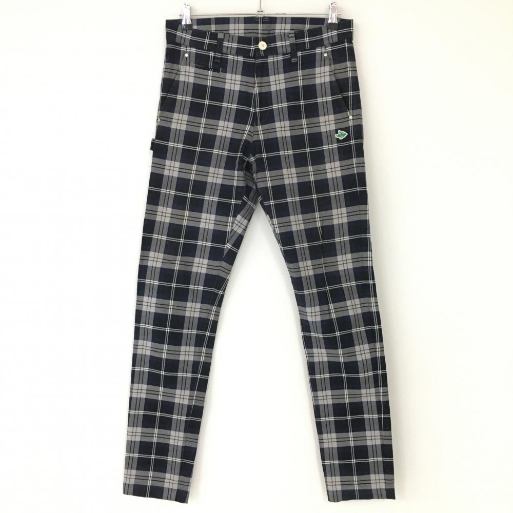 【美品】パーリーゲイツ パンツ ネイビー×ライトグレー チェック柄 コットン98％ 日本製  メンズ 4(M) ゴルフウェア PEARLY GATES