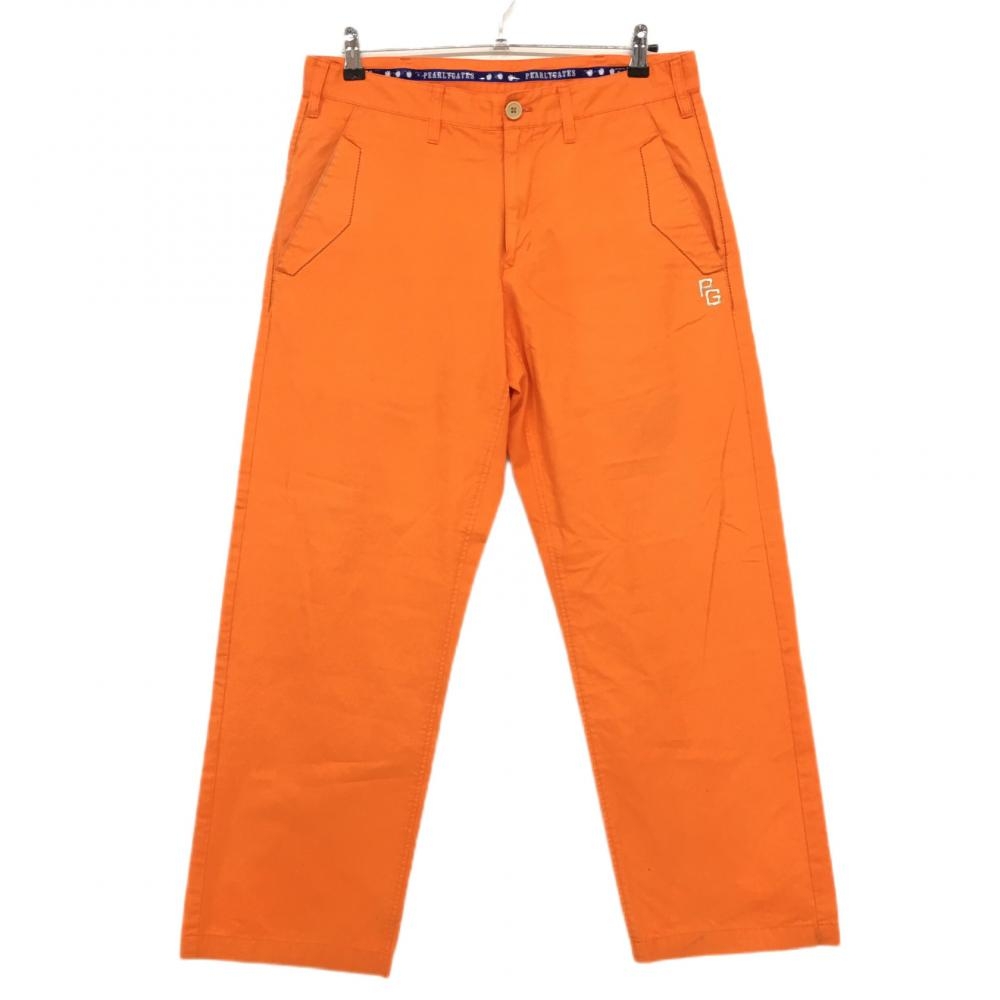 パーリーゲイツ パンツ オレンジ×ライトベージュ ポケットステッチ ベルト裏リンゴ  メンズ 5(L) ゴルフウェア PEARLY GATES