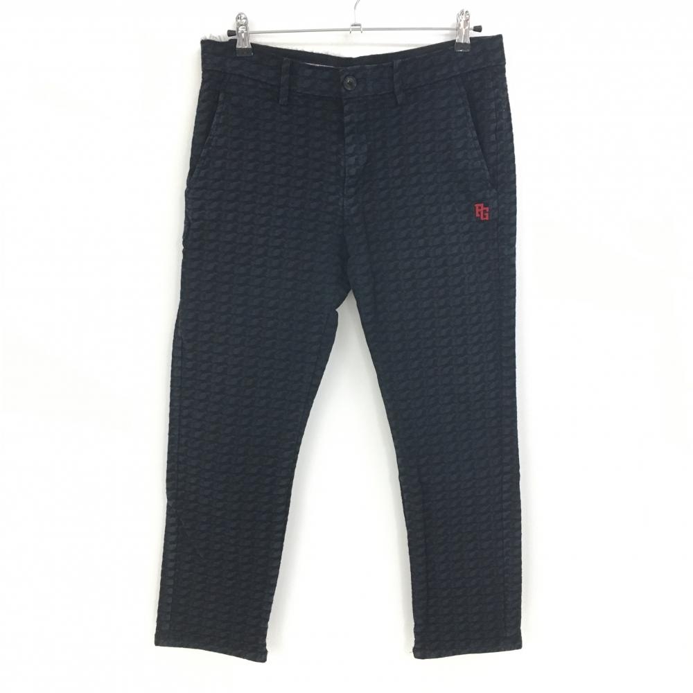 パーリーゲイツ パンツ ネイビー 総柄 凹凸生地 所々色褪せ、毛羽立ち メンズ 5(L) ゴルフウェア PEARLY GATES