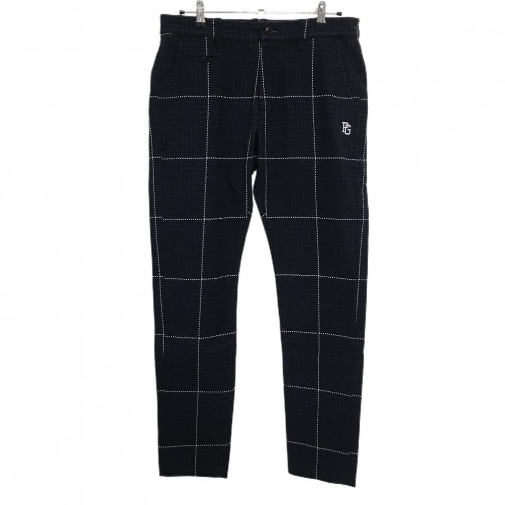 パーリーゲイツ パンツ 黒×ネイビー総柄 格子  メンズ 5(L) ゴルフウェア PEARLY GATES
