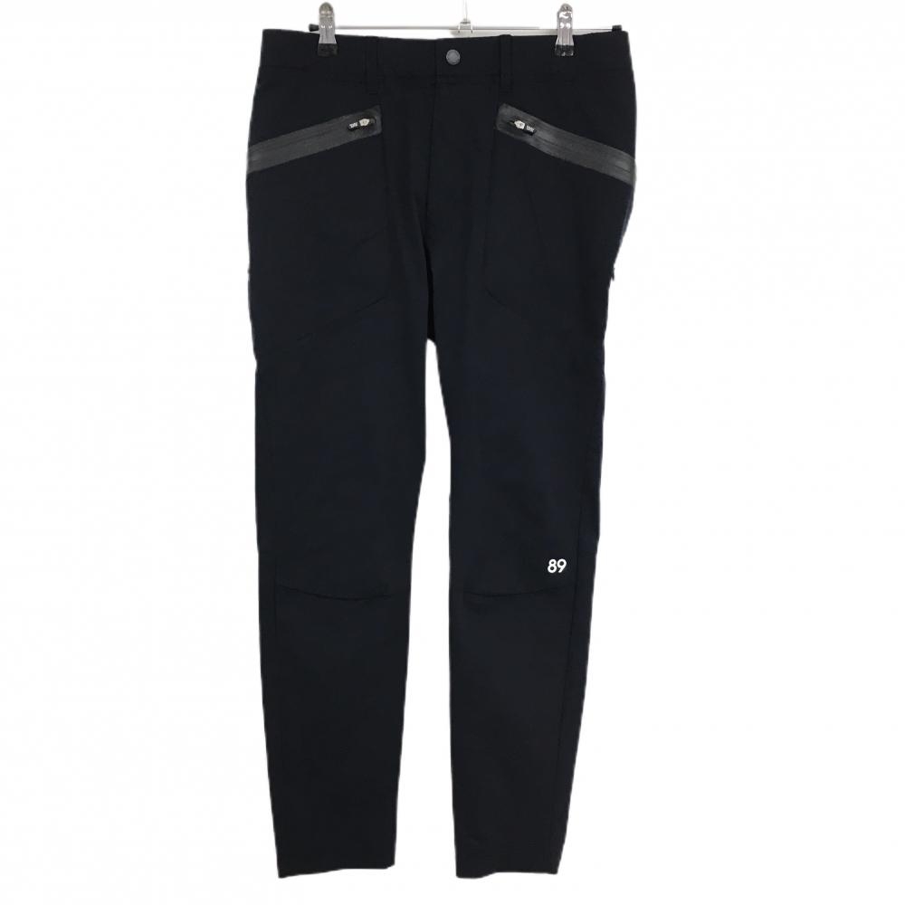 【超美品】パーリーゲイツ パンツ ダークネイビー ロゴ白 一部メッシュ  メンズ 5(L) ゴルフウェア PEARLY GATES