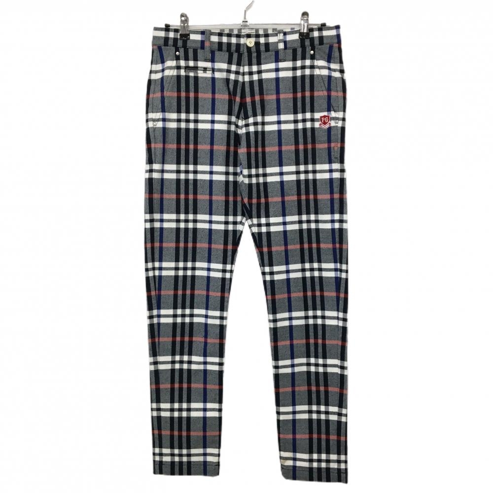 パーリーゲイツ パンツ ネイビー×白 チェック ストレッチ メンズ 4(M) ゴルフウェア PEARLY GATES