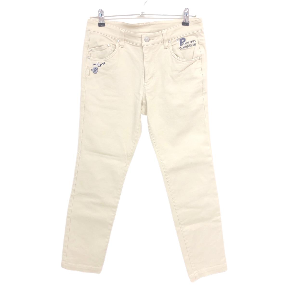 【超美品】パーリーゲイツ パンツ ベージュ ストレッチ ロゴ刺しゅう メンズ 3(S) ゴルフウェア PEARLY GATES