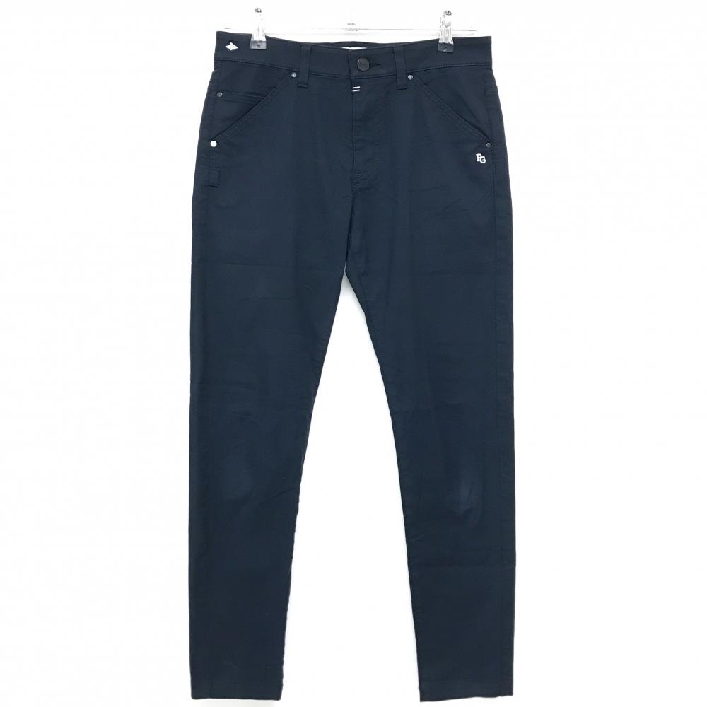 【美品】パーリーゲイツ パンツ ネイビー ロゴ白 ストレッチ メンズ 3(S) ゴルフウェア PEARLY GATES