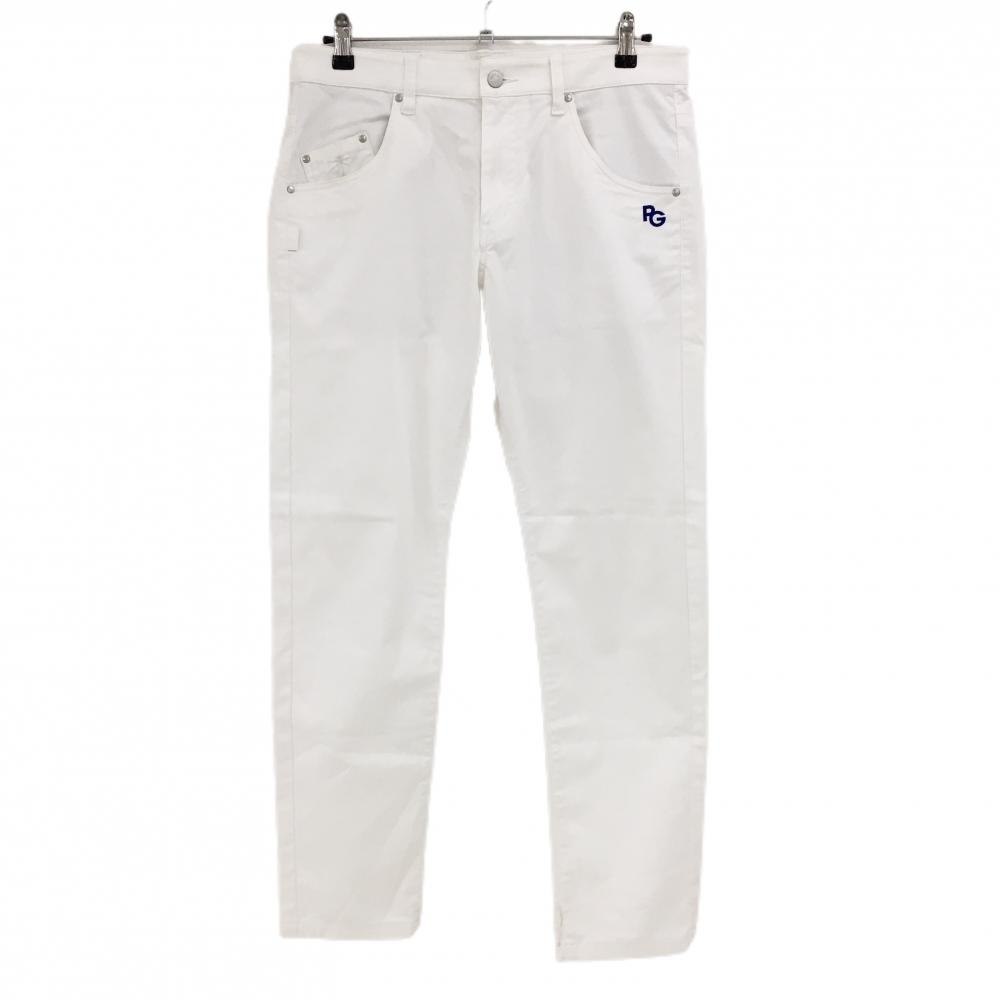 パーリーゲイツ パンツ 白 ヤシの木刺しゅう ストレッチ メンズ 5(L) ゴルフウェア PEARLY GATES