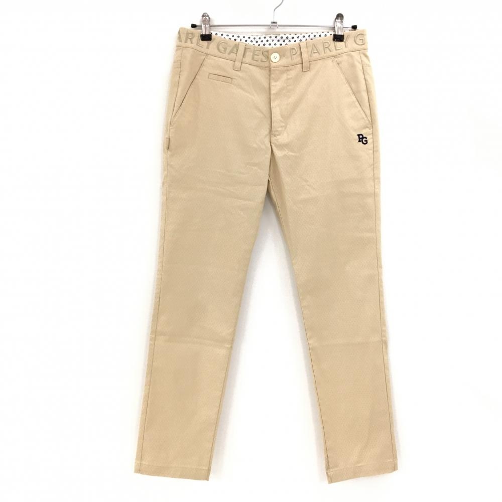 【超美品】パーリーゲイツ パンツ ベージュ 地模様 コットン混 ストレッチ メンズ 4(M) ゴルフウェア PEARLY GATES
