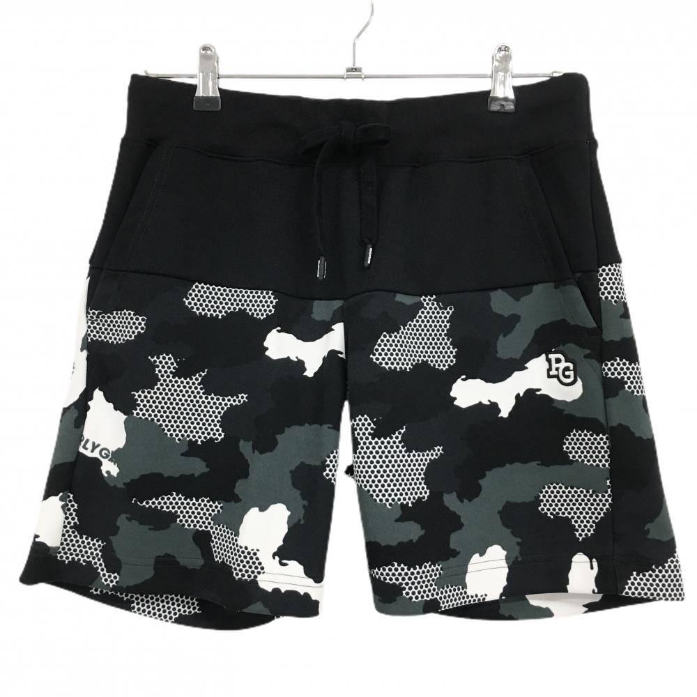 【超美品】パーリーゲイツ ハーフパンツ 黒×グレー 下部カモフラ  メンズ 4(M) ゴルフウェア PEARLY GATES