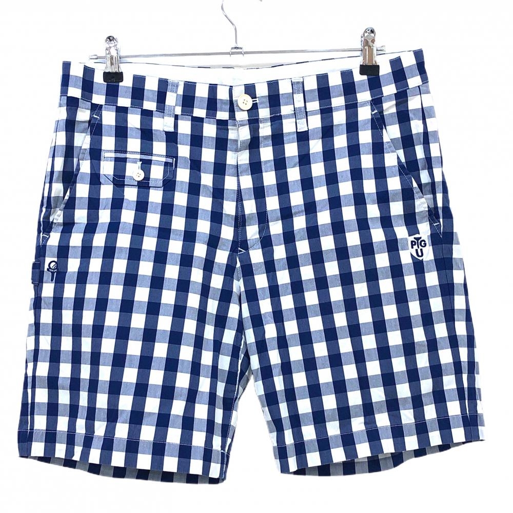 パーリーゲイツ ハーフパンツ ネイビー×白 チェック  メンズ 5(L) ゴルフウェア PEARLY GATES