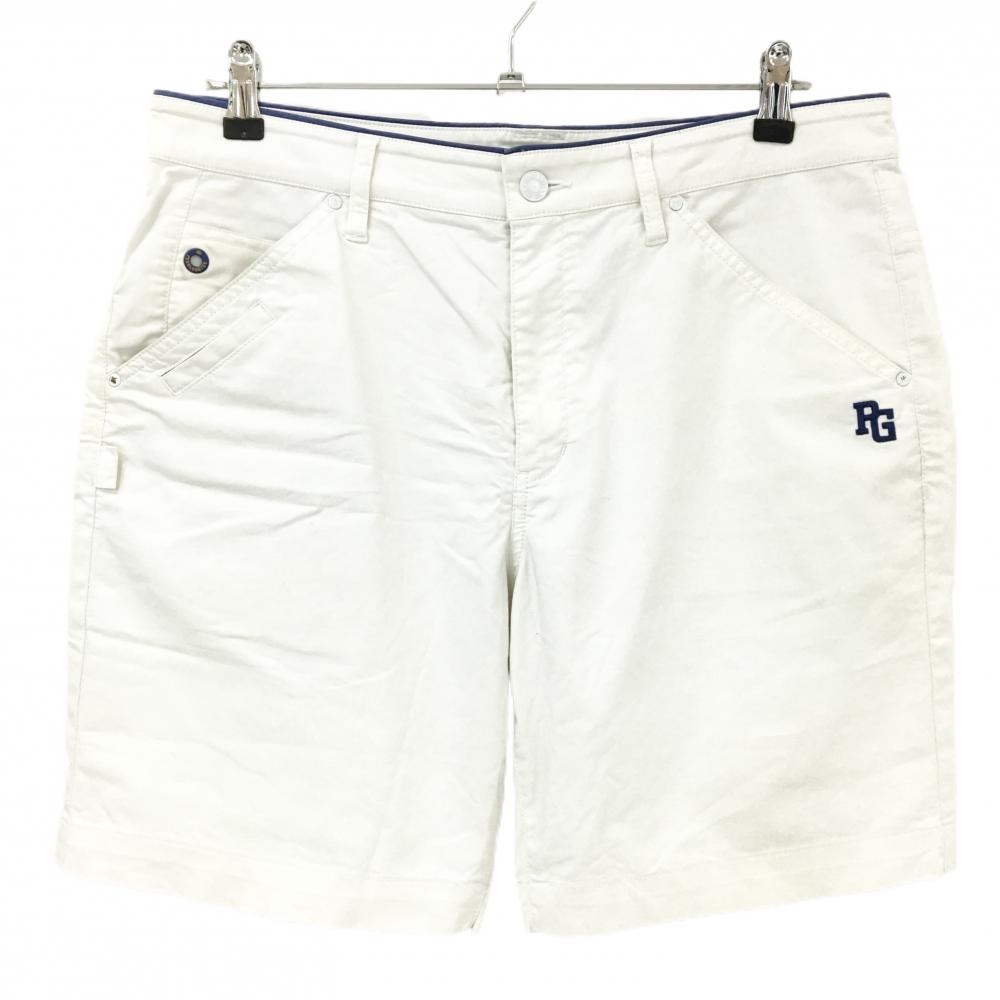 パーリーゲイツ ハーフパンツ 白×ネイビー 30周年 ワッペン  メンズ 5(L) ゴルフウェア PEARLY GATES