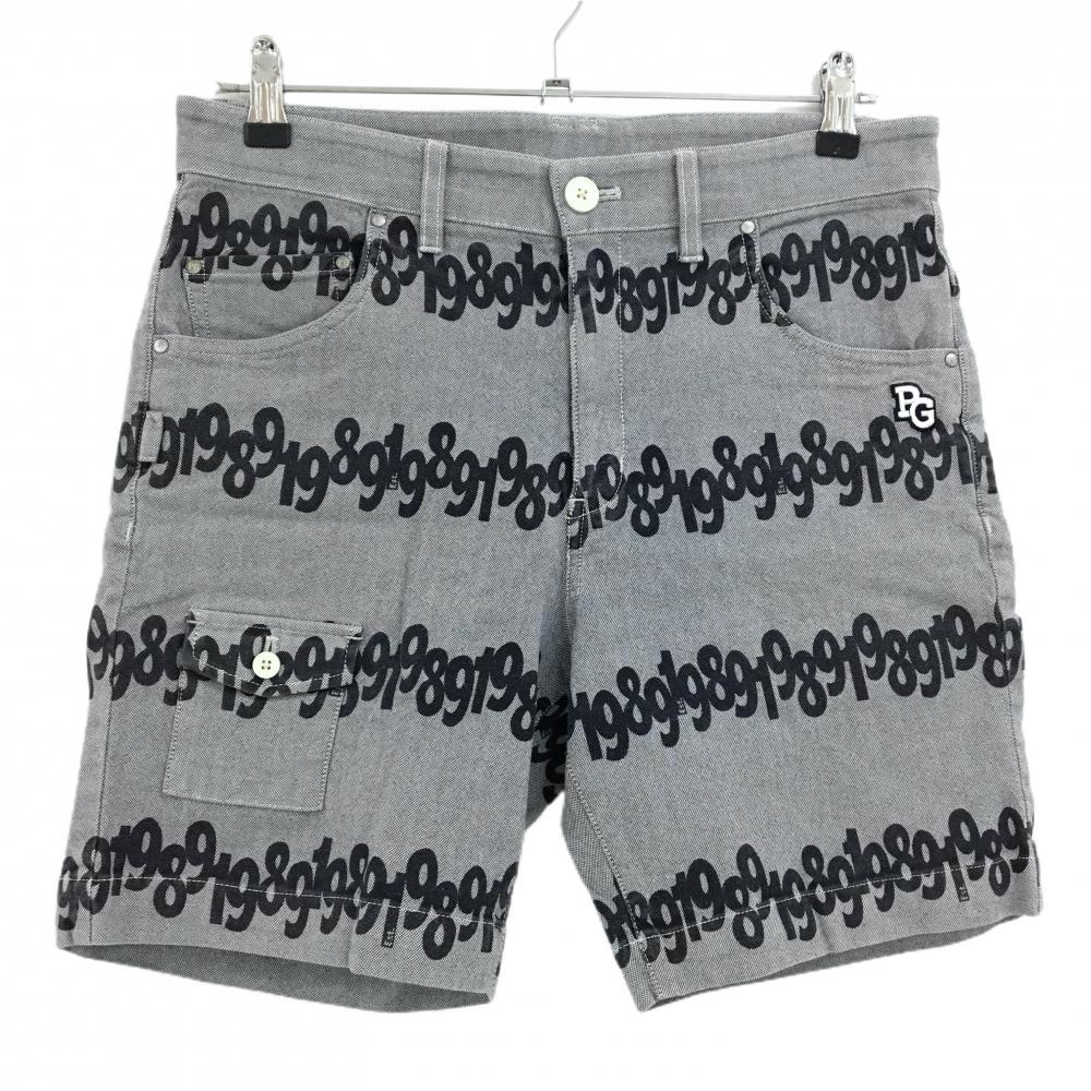 パーリーゲイツ ハーフパンツ 白×ネイビー ボーダー調ロゴ ストレッチ 30周年  メンズ 4(M) ゴルフウェア PEARLY GATES