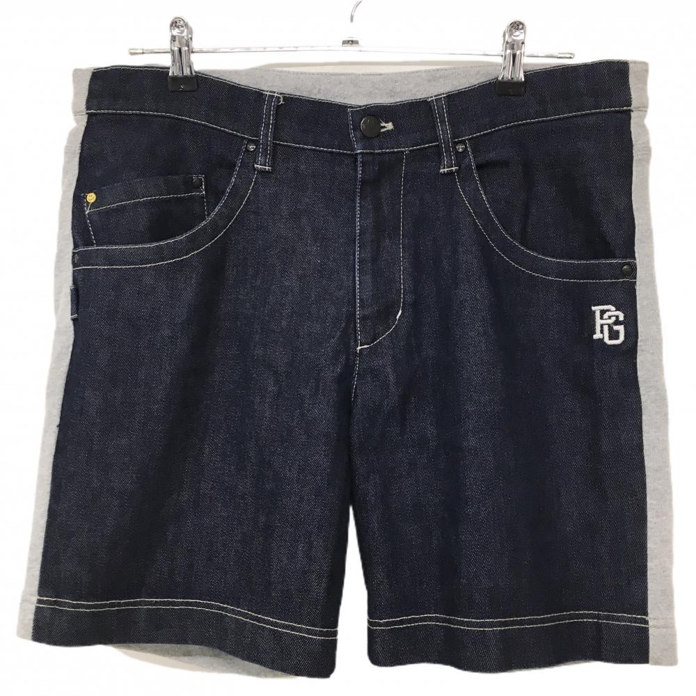 パーリーゲイツ ハーフパンツ ネイビー×グレー 前デニム 後スウェット  メンズ 5(L) ゴルフウェア PEARLY GATES