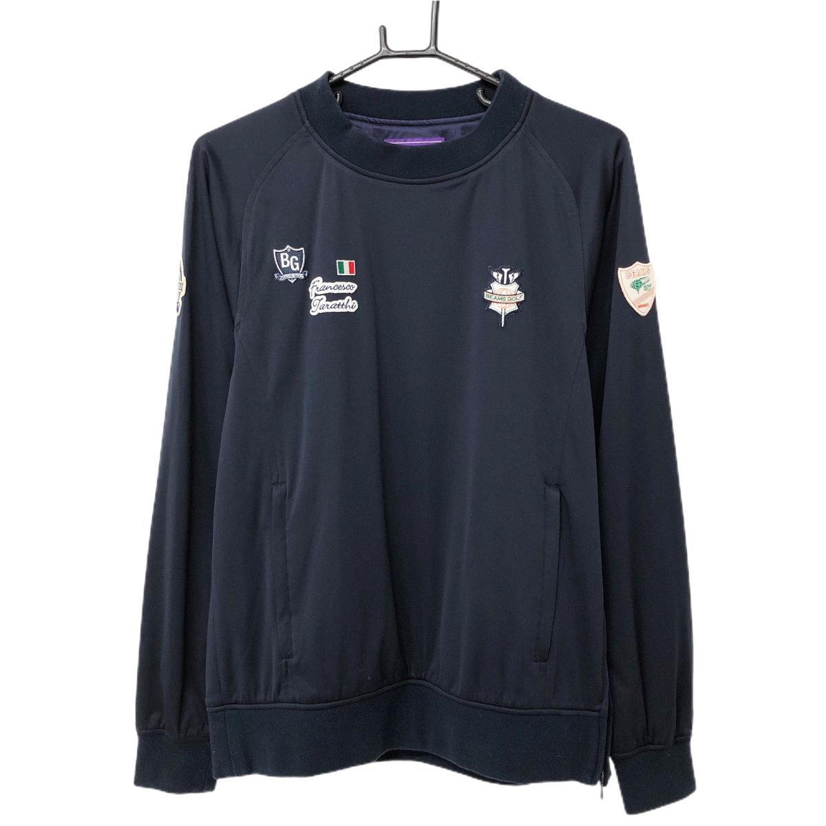 ビームスゴルフ スニード パープル ×ネイビー ロゴワッペン 裏地あり メンズ M ゴルフウェア BEAMS GOLF