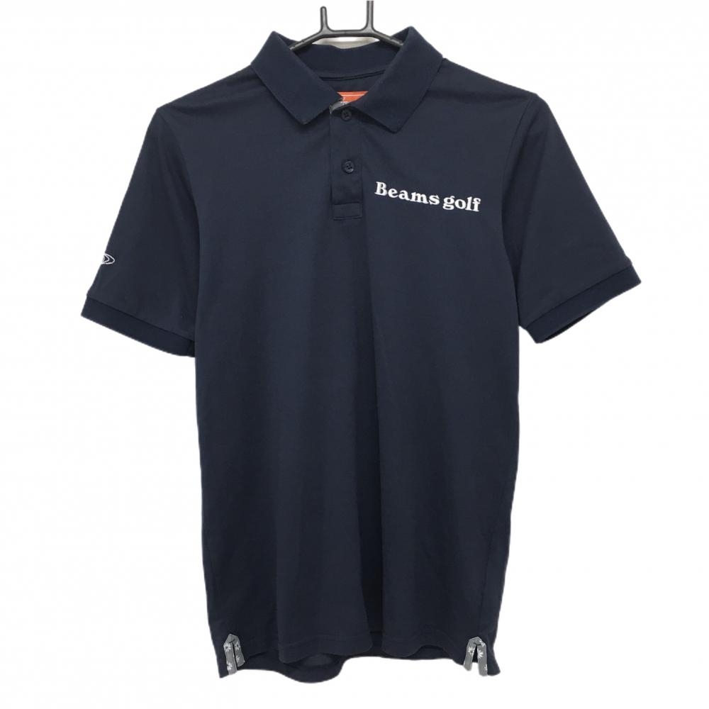 ビームスゴルフ 半袖ポロシャツ ネイビー 前立て内側花柄 メンズ S ゴルフウェア BEAMS GOLF