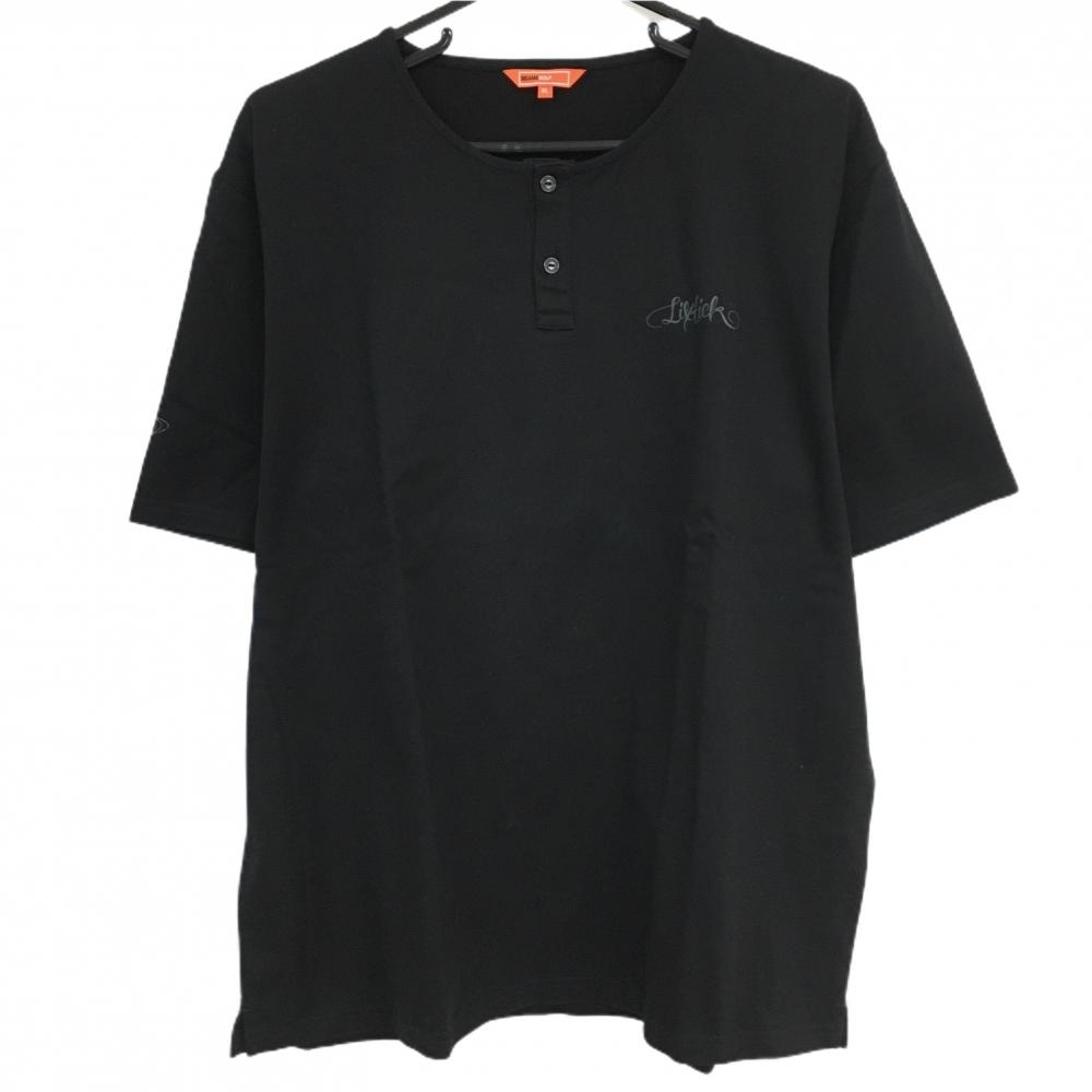 【超美品】ビームスゴルフ ヘンリーネックTシャツ 黒 バックロゴ コットン100％ メンズ XL ゴルフウェア BEAMS GOLF