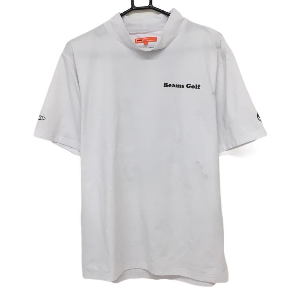 ビームスゴルフ×Disney 半袖ハイネックシャツ 白×黒 ミッキーマウス メンズ XL ゴルフウェア 2021年モデル BEAMS GOLF