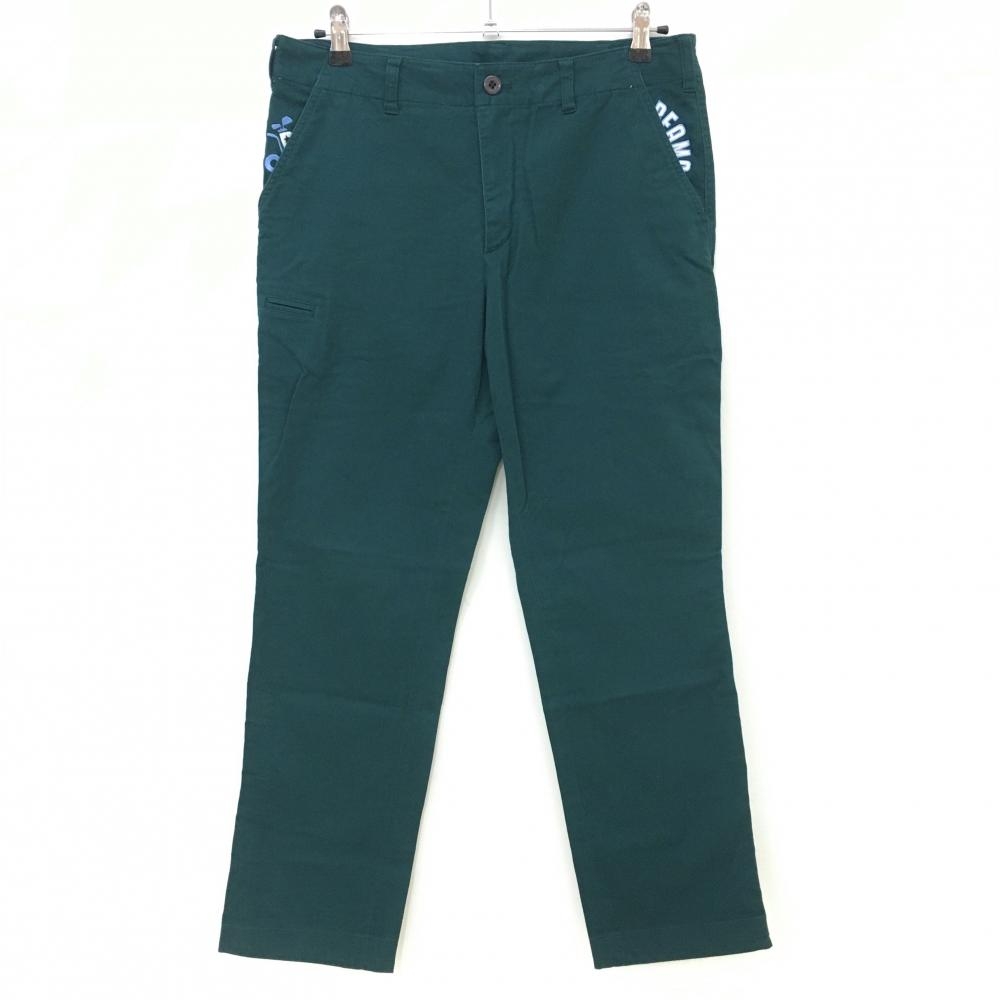 【超美品】ビームスゴルフ パンツ ダークグリーン ストレッチ ロゴ  メンズ L ゴルフウェア BEAMS GOLF