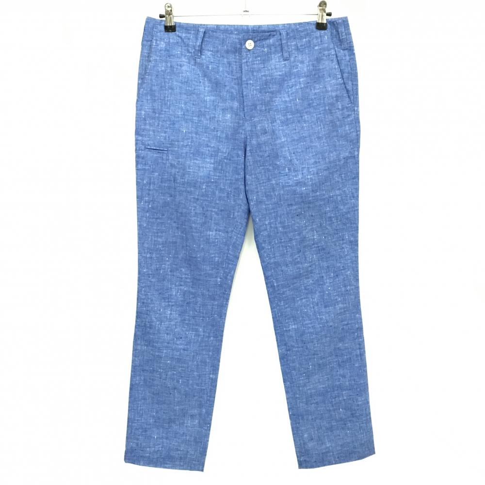 ビームスゴルフ パンツ 杢ブルー系 後ろロゴ刺しゅう  メンズ M ゴルフウェア BEAMS GOLF