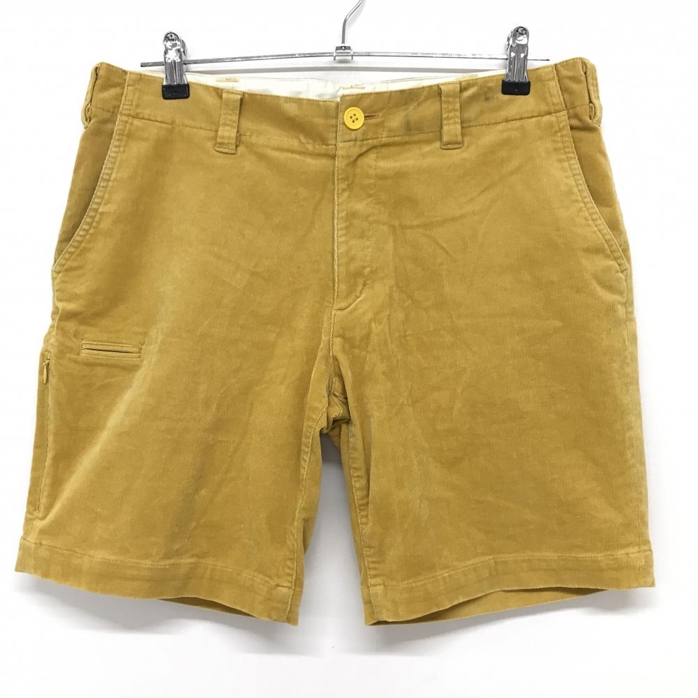 【美品】ビームスゴルフ ハーフパンツ マスタードイエロー コーデュロイ ストレッチ メンズ L ゴルフウェア BEAMS GOLF