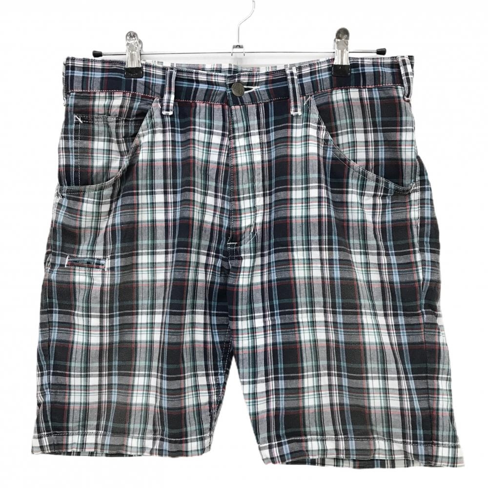 ビームスゴルフ×Lee ハーフパンツ ダークネイビー×白×グリーン チェック  メンズ L ゴルフウェア BEAMS GOLF