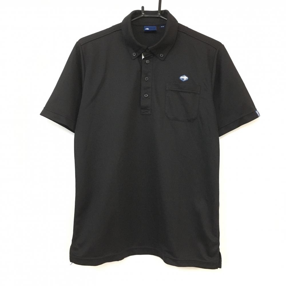 FIDRA フィドラ 半袖ポロシャツ 黒×白 ボタンダウン 胸ポケット シンプル  メンズ M/M ゴルフウェア