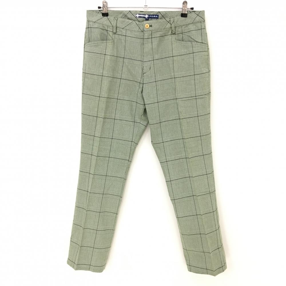 フィドラ パンツ グリーン×白 チェック シンプル  メンズ 88 ゴルフウェア FIDRA
