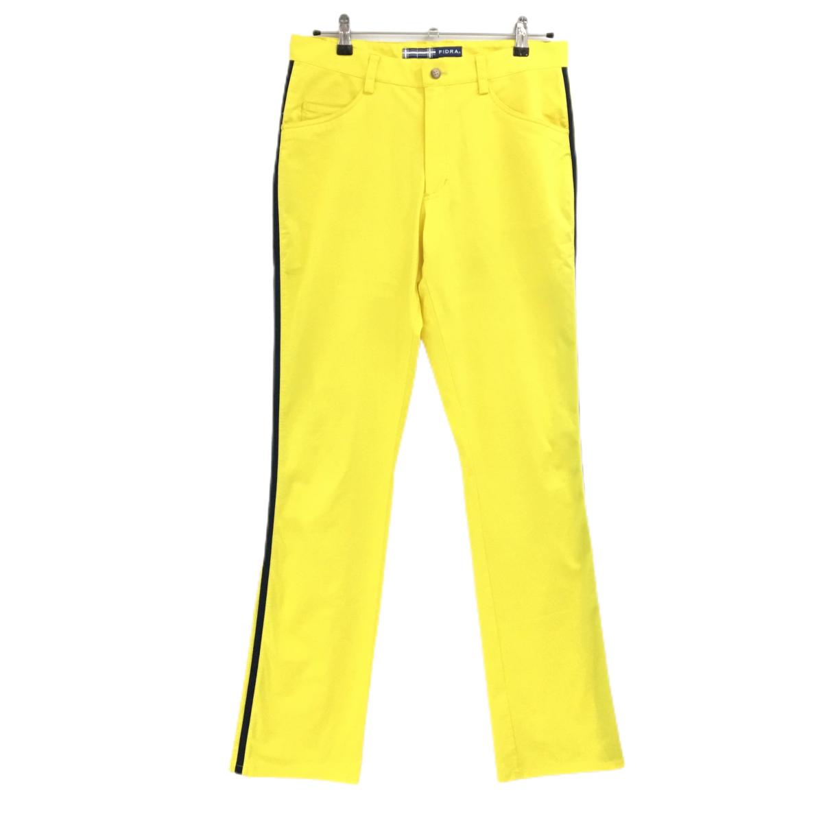 フィドラ パンツ イエロー×ネイビー サイドライン 一部メッシュ裏地付 メンズ 82 ゴルフウェア FIDRA