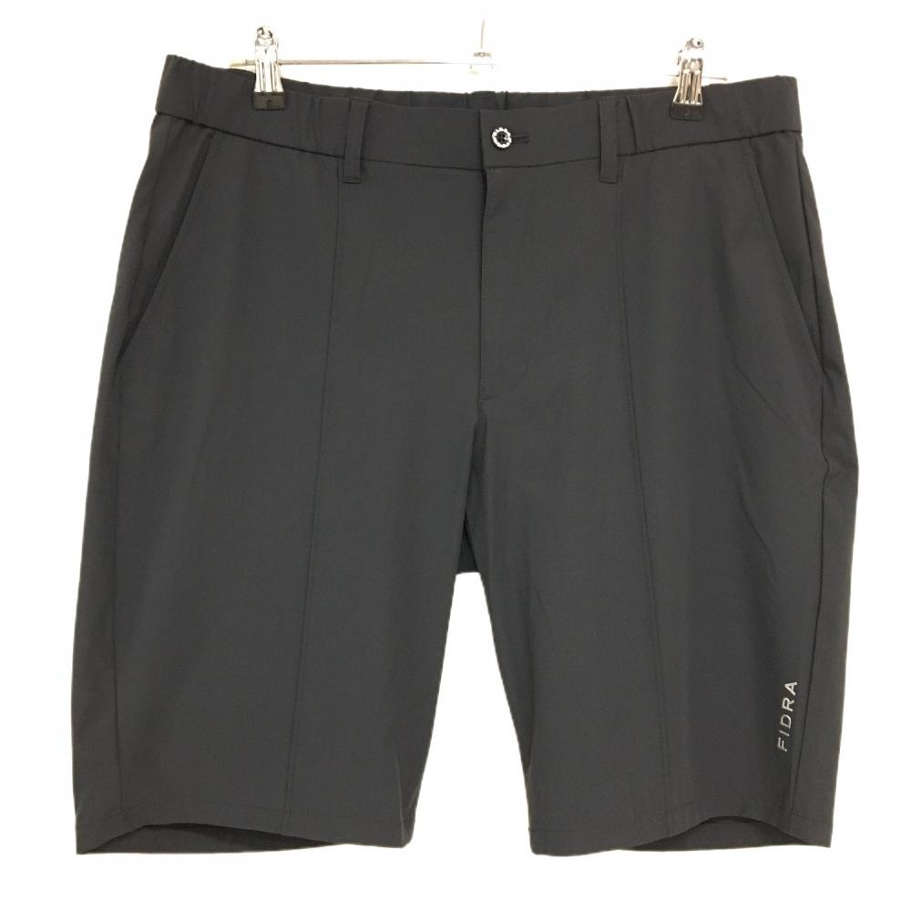 【超美品】フィドラ ハーフパンツ ダークネイビー 裾ロゴ 後ろワッペン ウエストゴム メンズ XL ゴルフウェア FIDRA