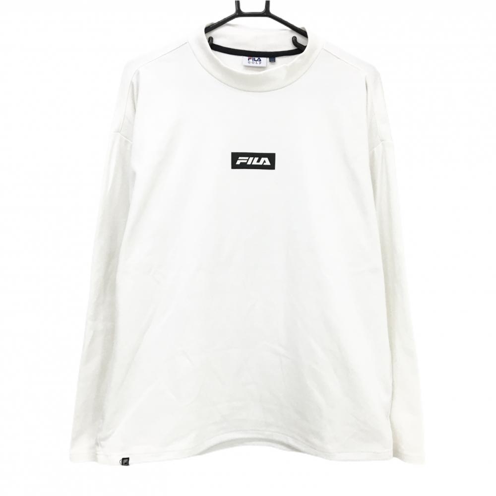 フィラゴルフ 長袖ハイネックシャツ 白 微起毛 裾ドローコード メンズ LL ゴルフウェア FILA GOLF